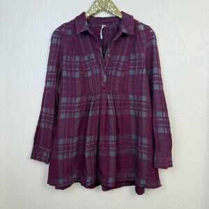 Free People • Baby Blues Plaid Tunic